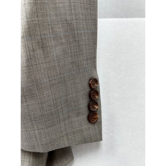 Lauren Ralph Lauren Men’s Blazer 44R Gray Wool Glen Plaid Classic Jacket Preppy - Picture 8 of 12